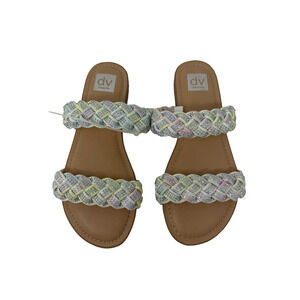 DV Dolce Vita Kid’s Cristal Rainbow Braided Rhinestone Slip On Sandals Size 4‎